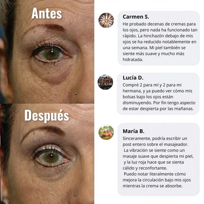 Crema de luz roja para el contorno de ojos