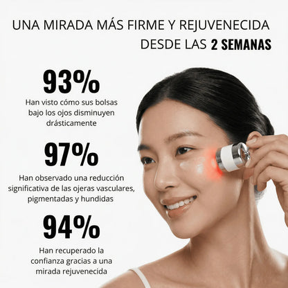 Crema antiedad efecto lifting para el contorno de ojos con luz roja